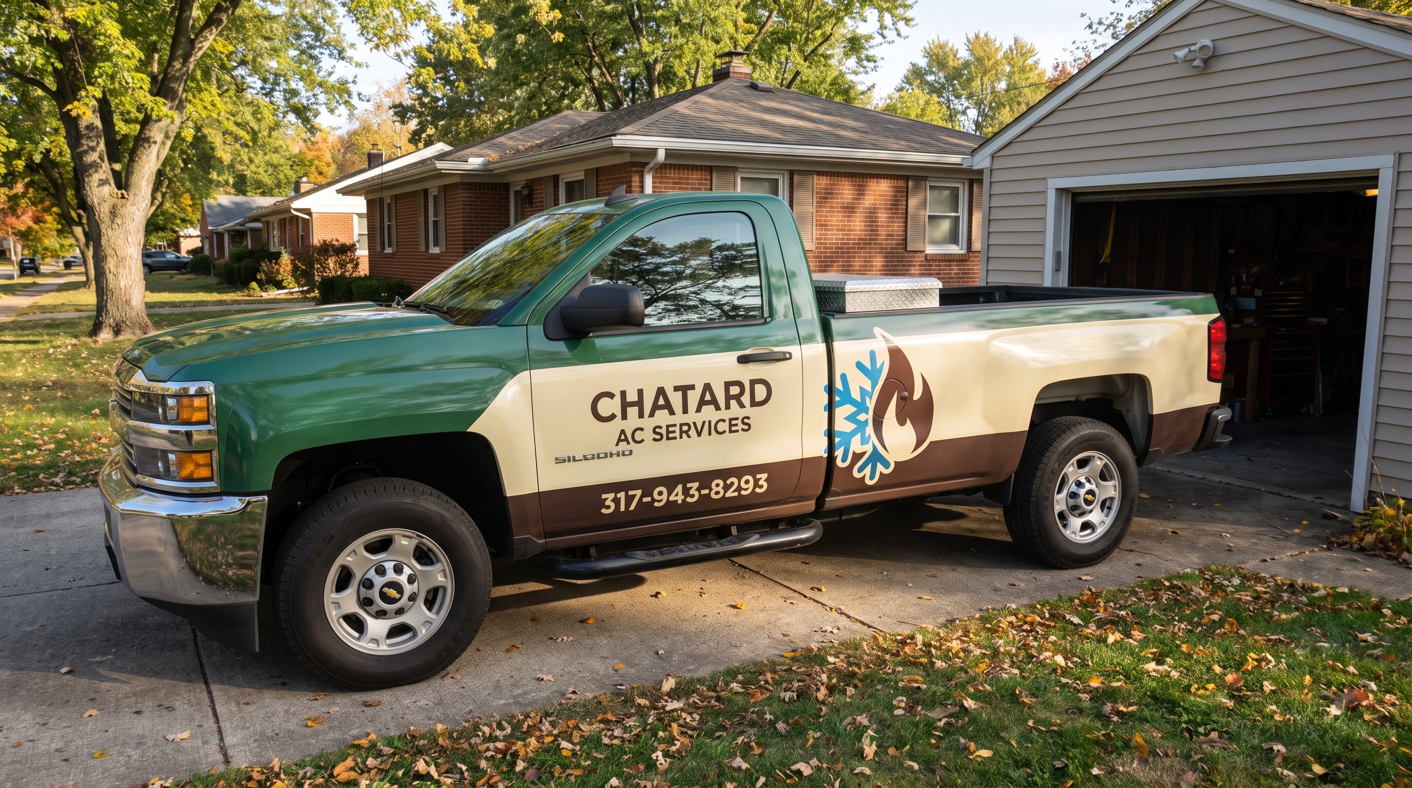 HVAC technician servicing an air conditioning unit in Indianapolis